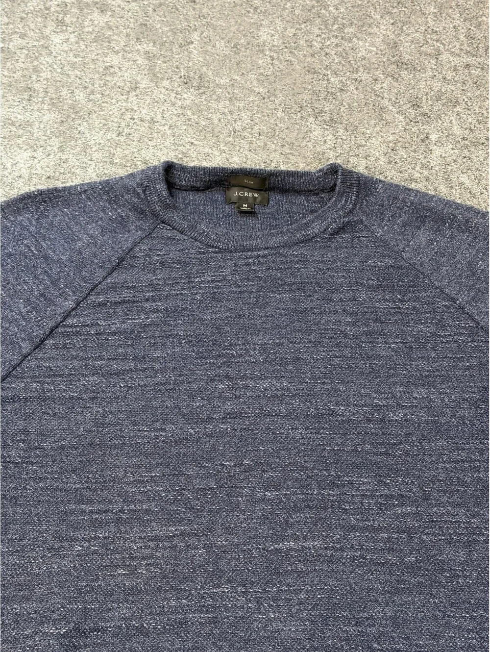 J.Crew Rugged Cotton Sweater Men’s M Slim Fit Heathered Indigo Blue C8445